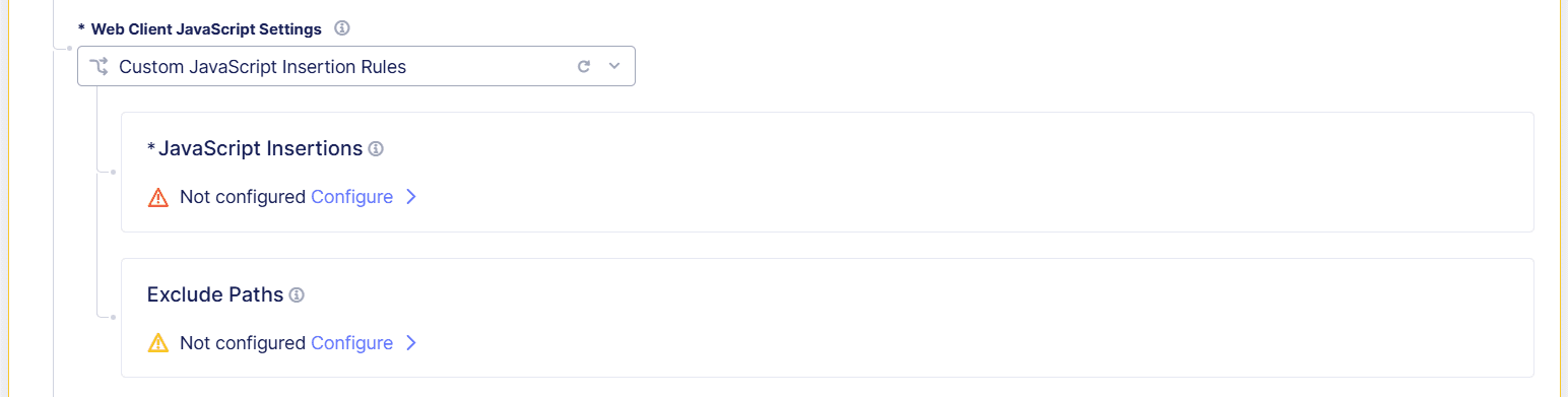 Figure: Configure Custom JavaScript Insertion Rules