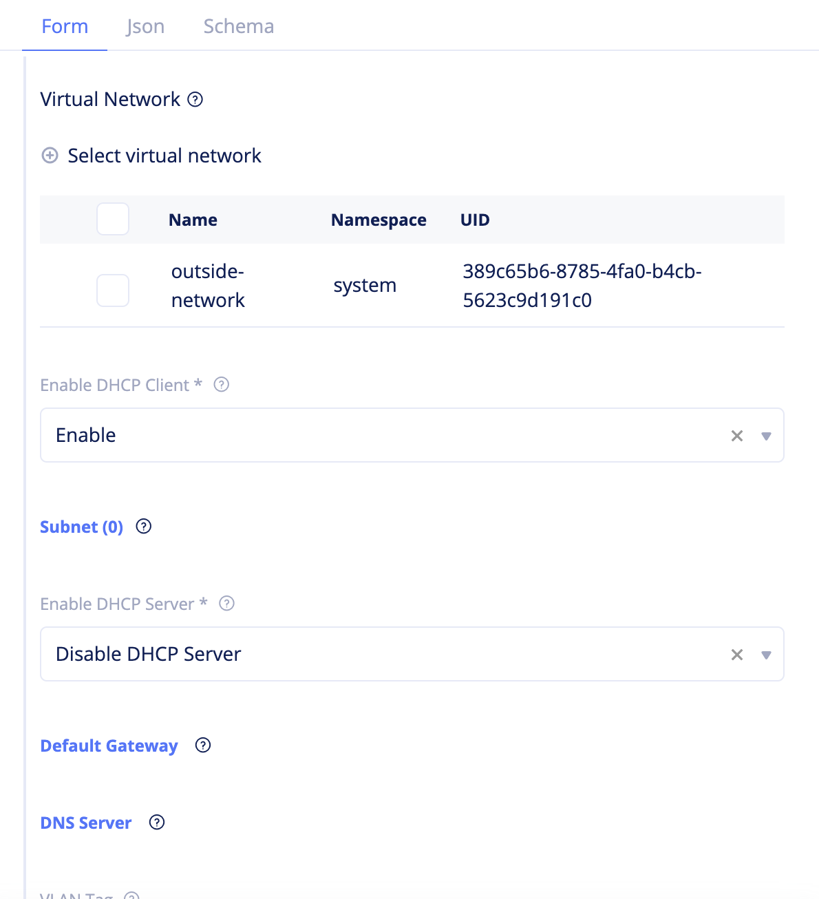 Figure: Network Interface Creation