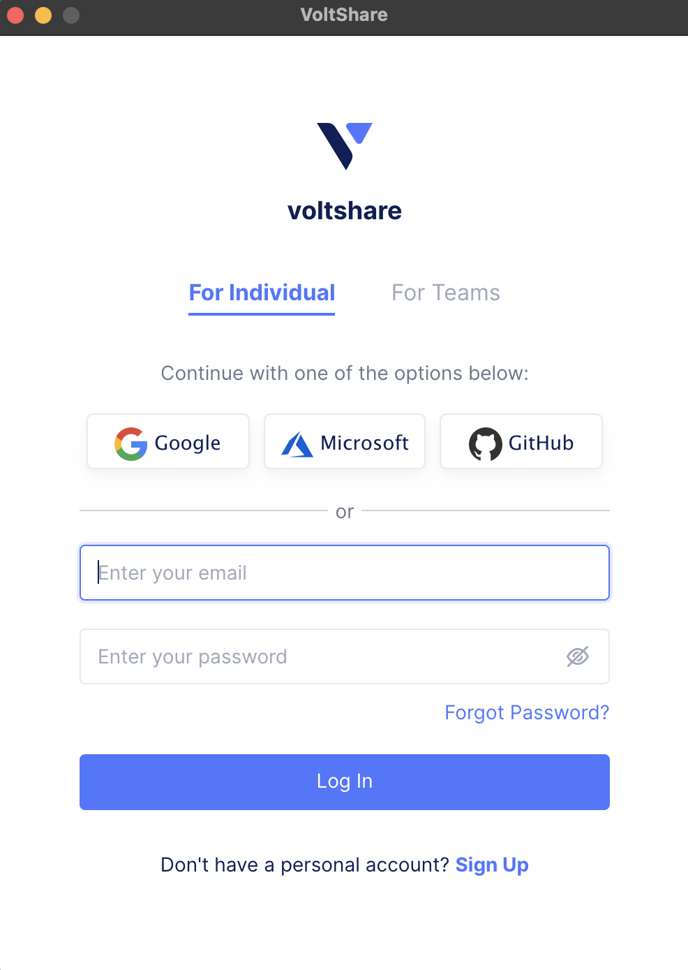 VoltShare Sign-In