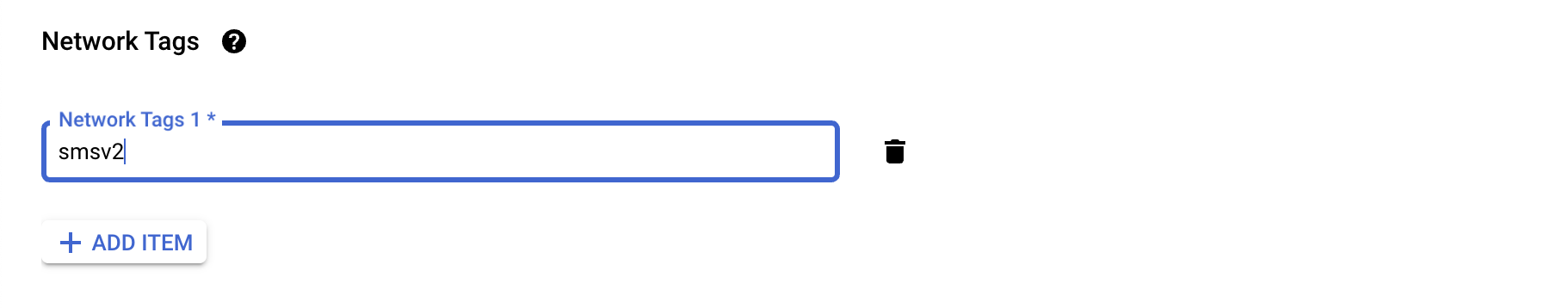 Figure: Configure Network Tags