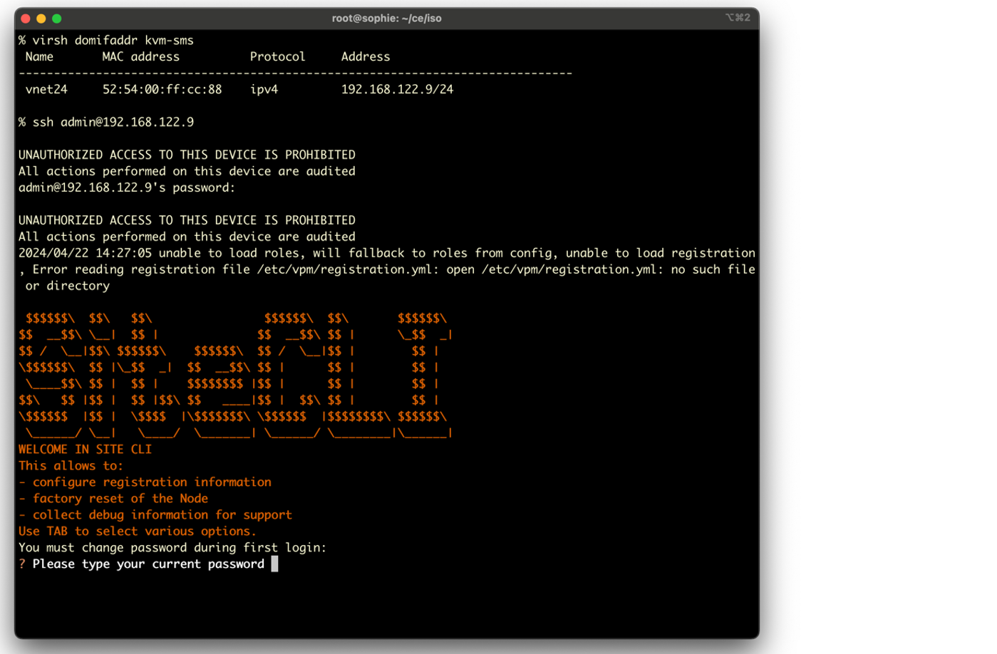 Figure: Change password