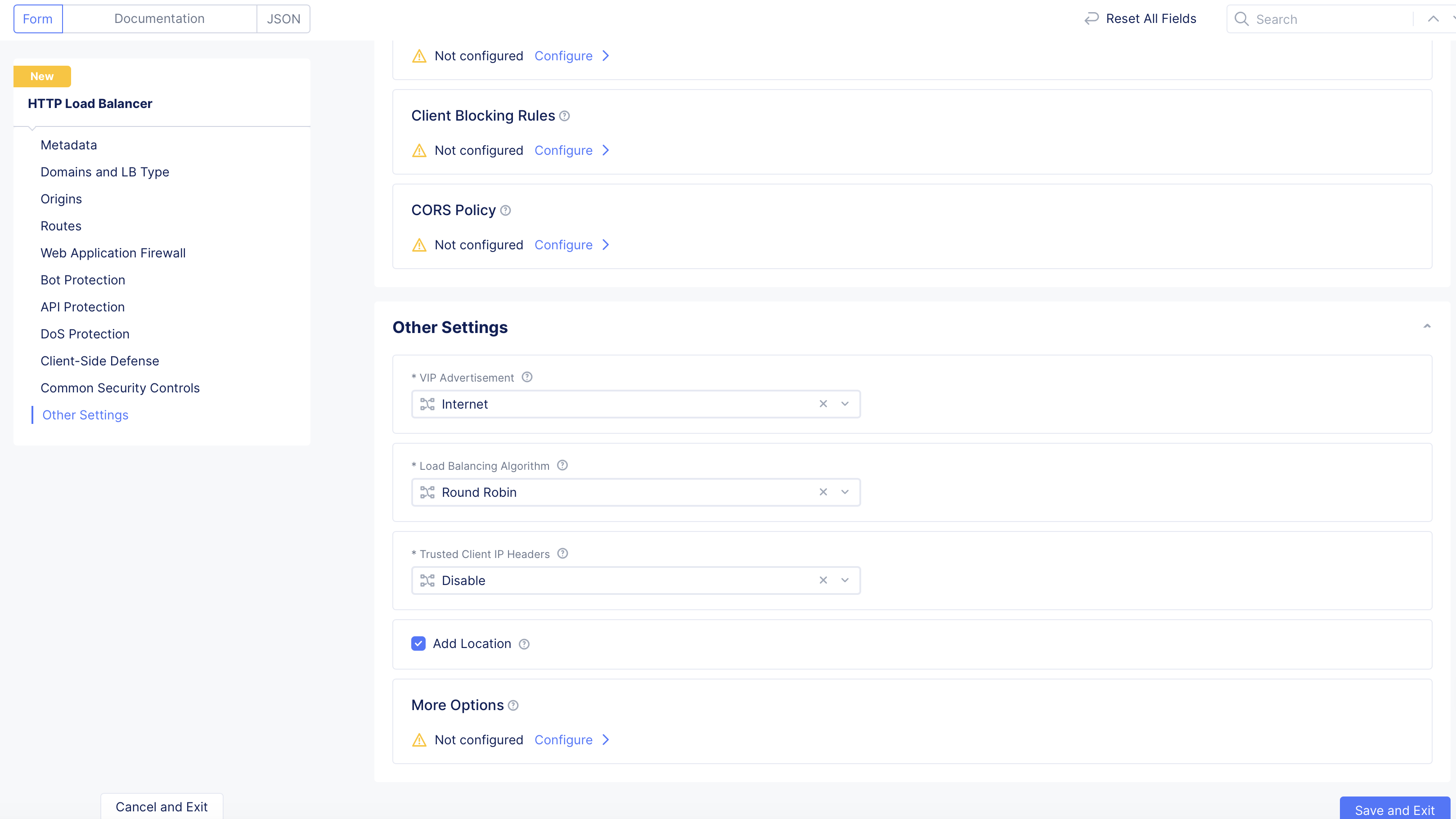 Figure: Enable RE Site Header Responses