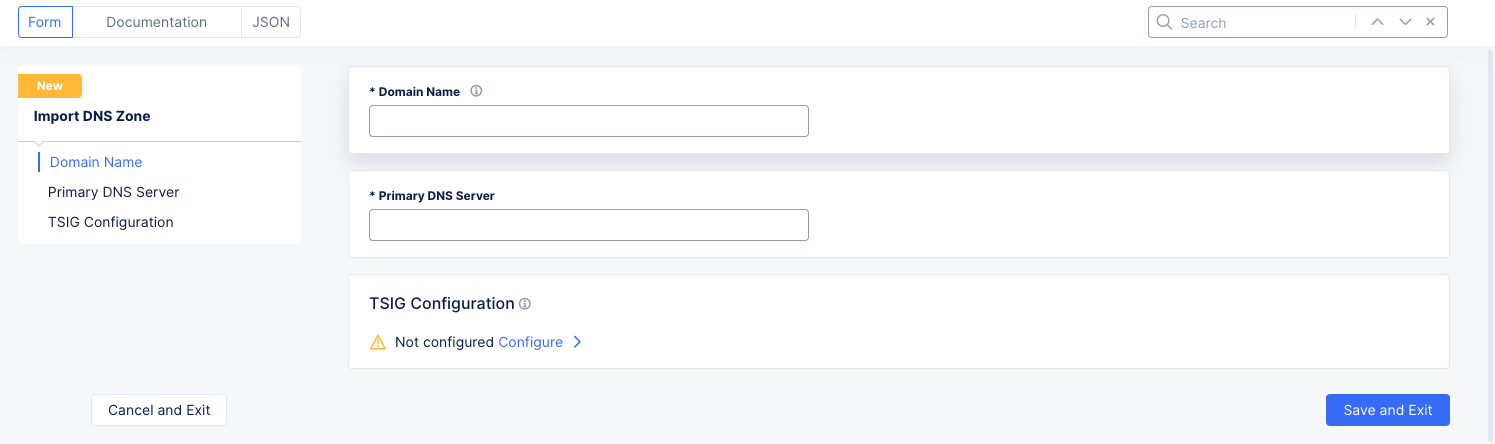 Figure: Import from AXFR