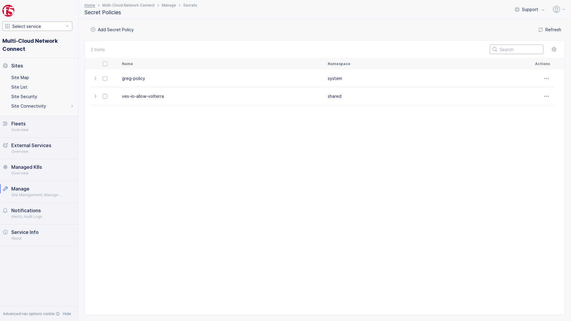 Figure: Delete Secret Policy