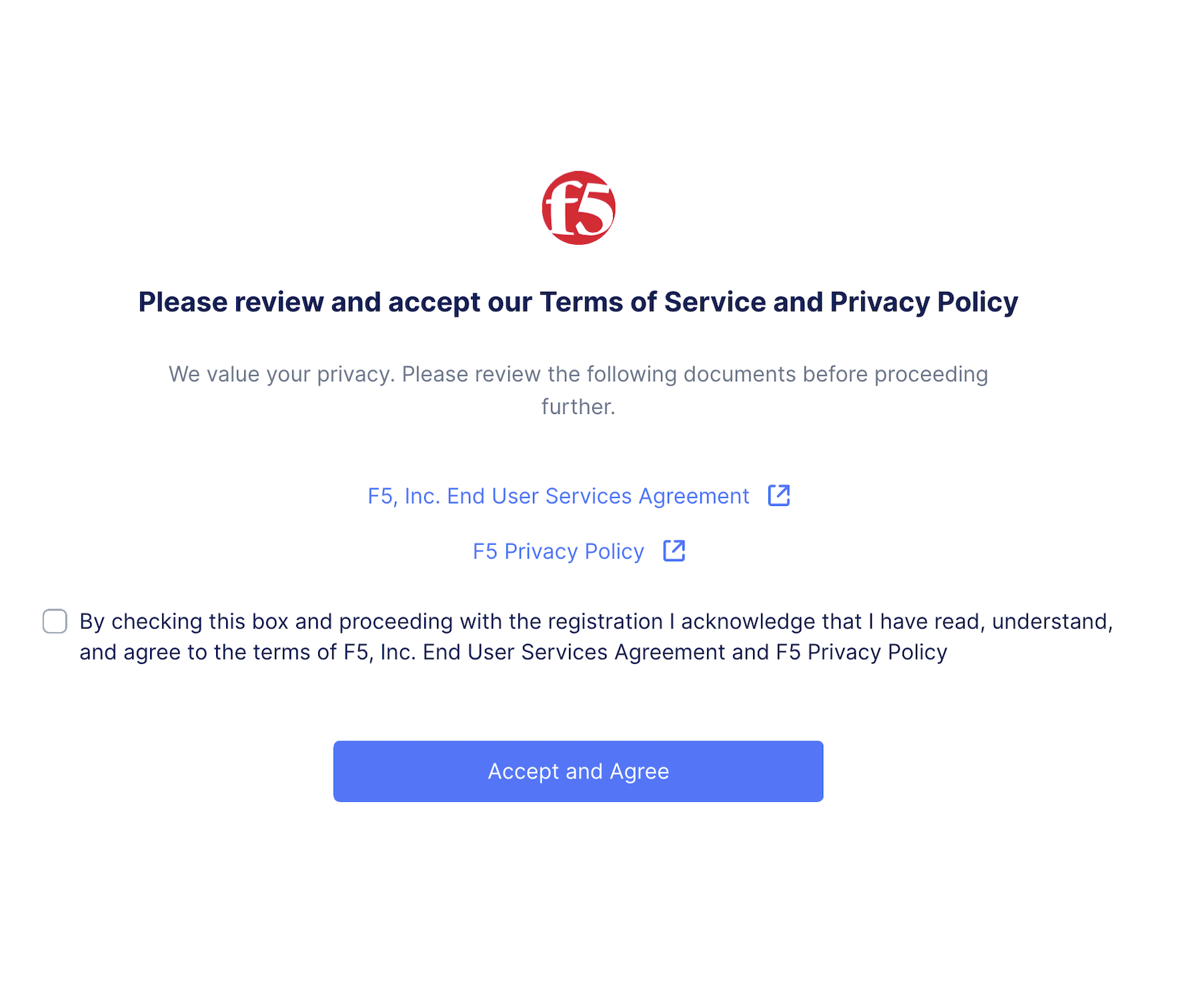 Figure: Accept Terms of Service