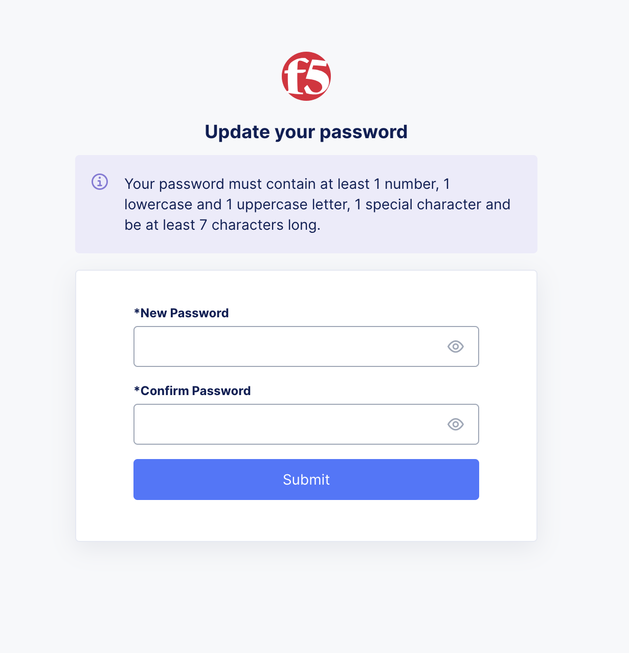 Figure: Update Your Password